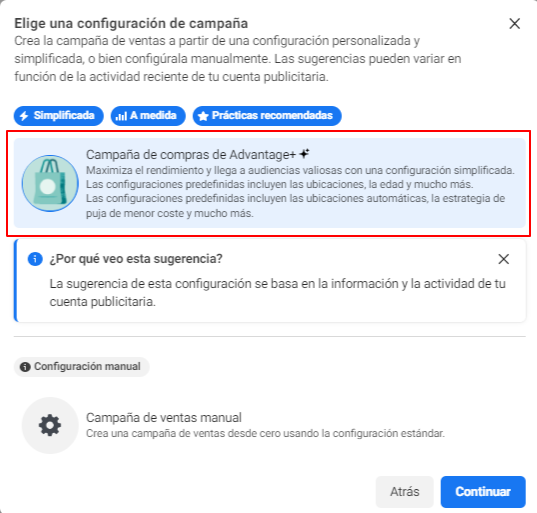 campañas advantage+