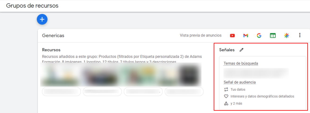 temas de búsqueda en pmax