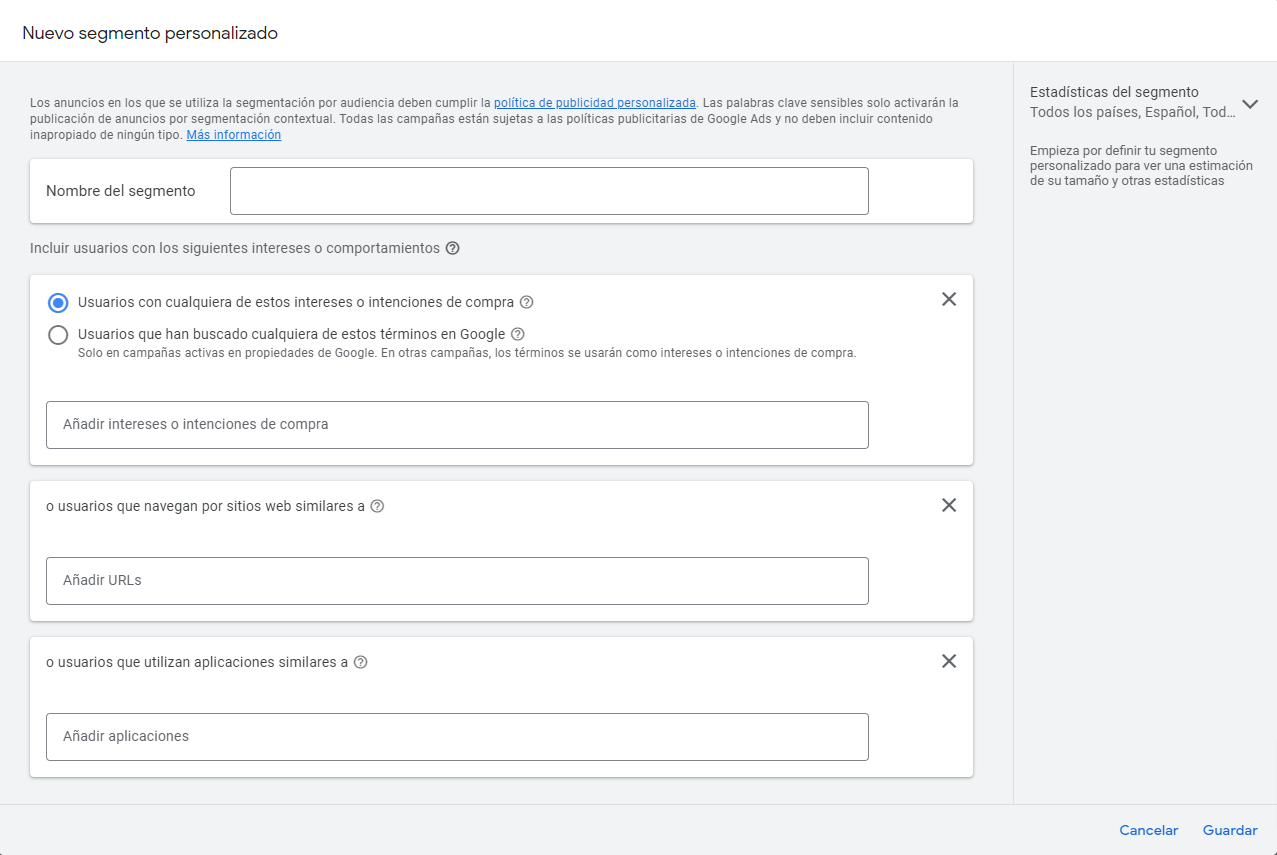 audiencias personalizadas en google ads