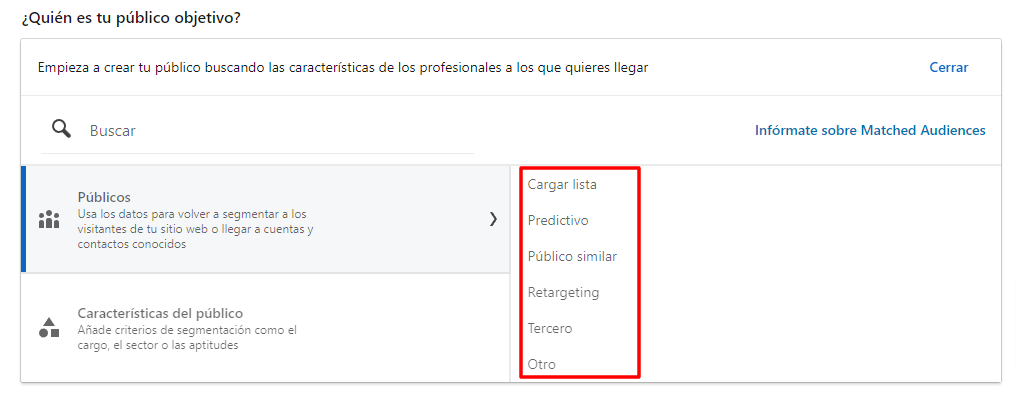 audiencias en linkedin ads