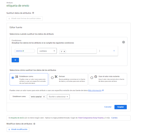configurar envíos en Merchant Center