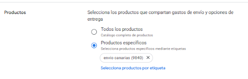 configurar envíos en Merchant Center
